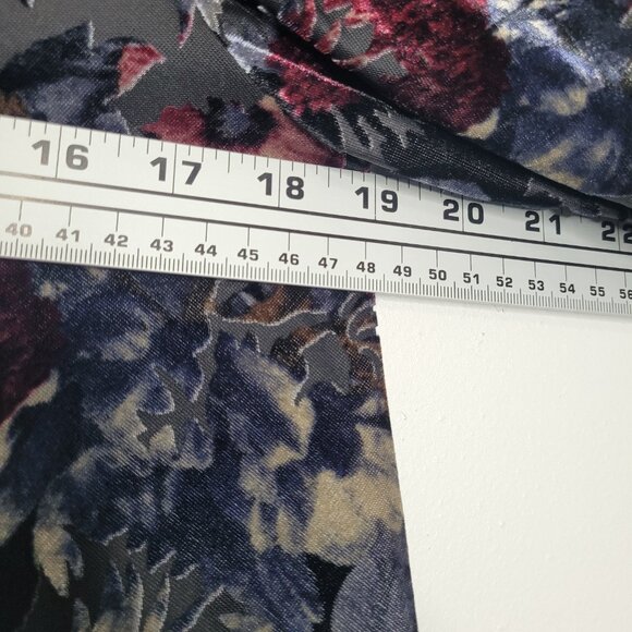 Cupio dark moody velvet burnout semi sheer witchy floral dark boho top size med - Picture 5 of 6